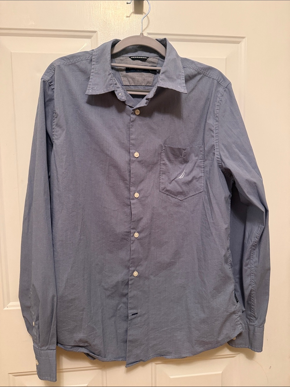 Nautica Navtech Men's Long-Sleeve Button-Up Shirt - Light Blue medium